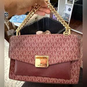Michael Kors Maroon Chain Crossbody Purse